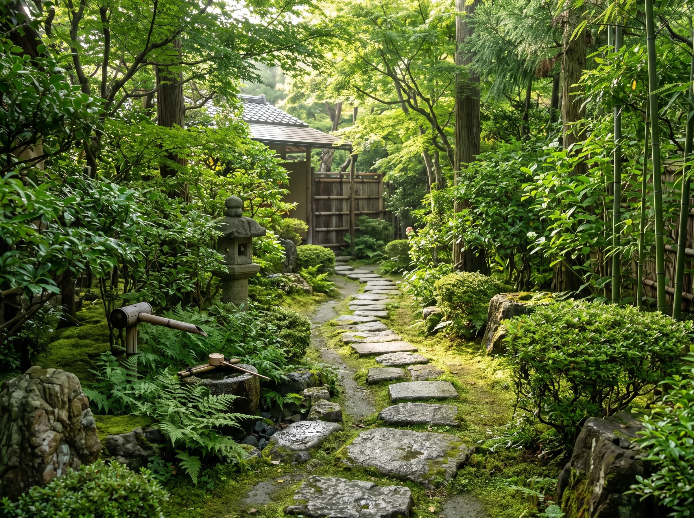 静かな庭園の小道