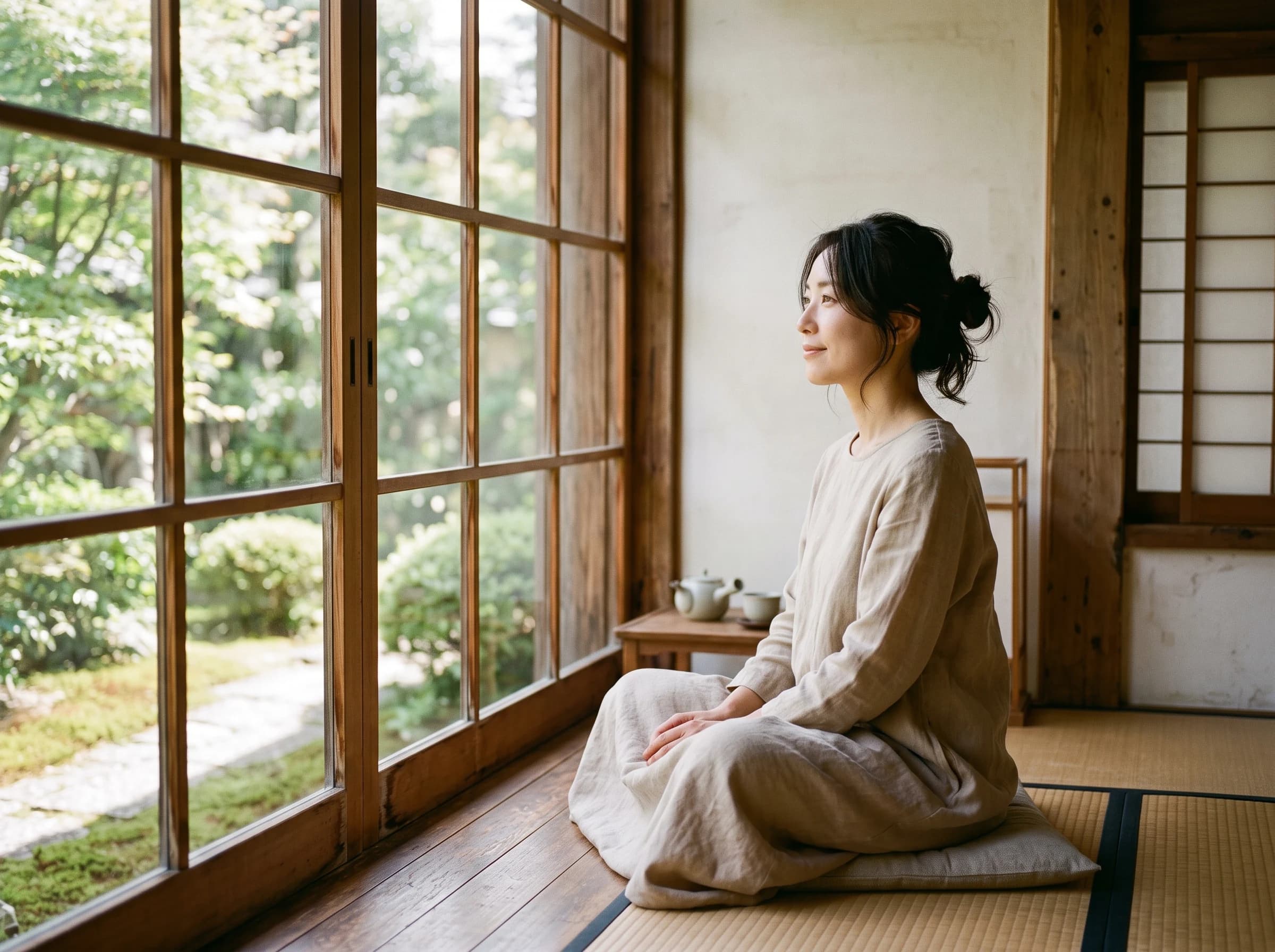 窓辺で穏やかに過ごす様子